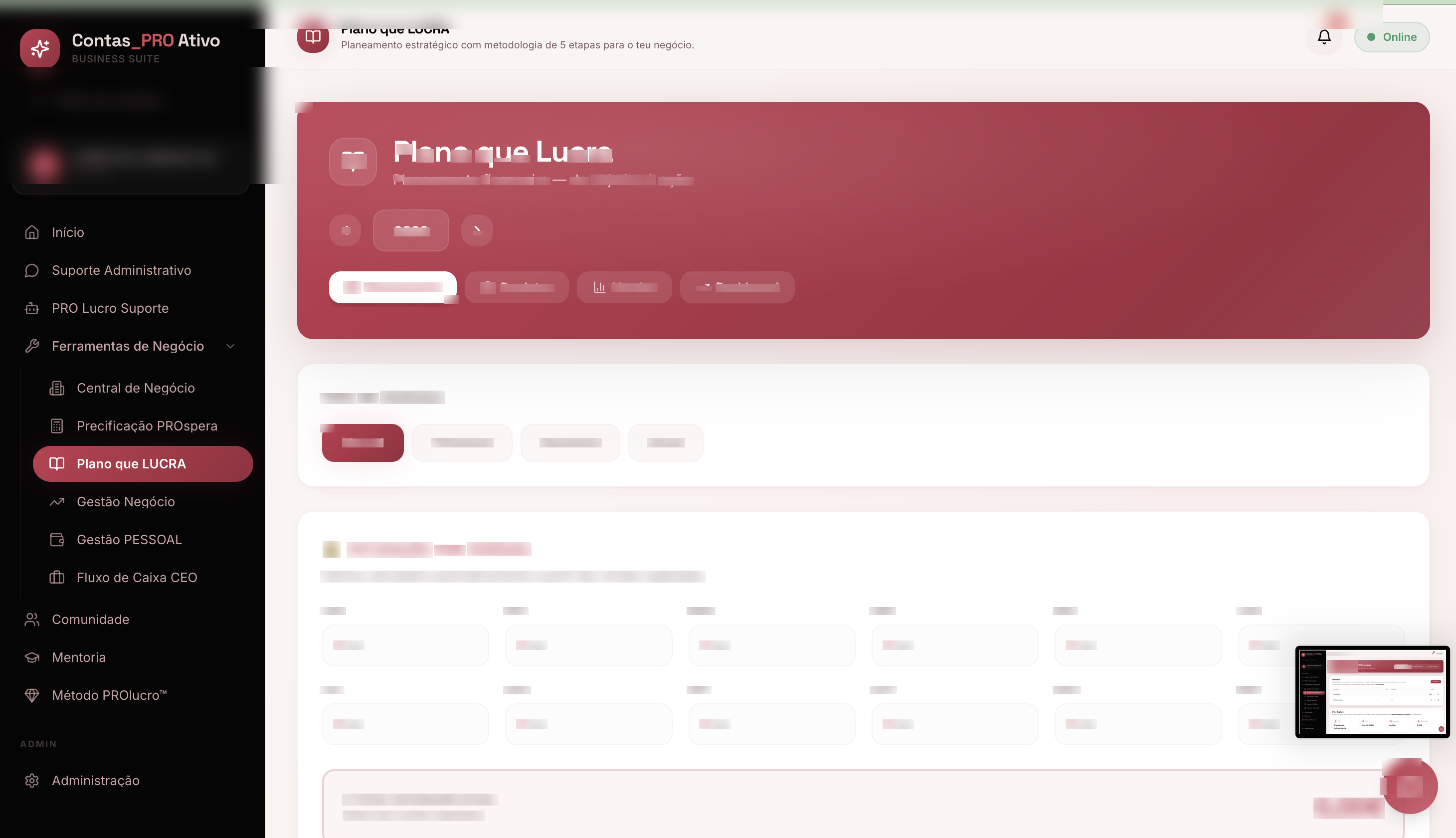 Painel de Margem Operacional e Lucro